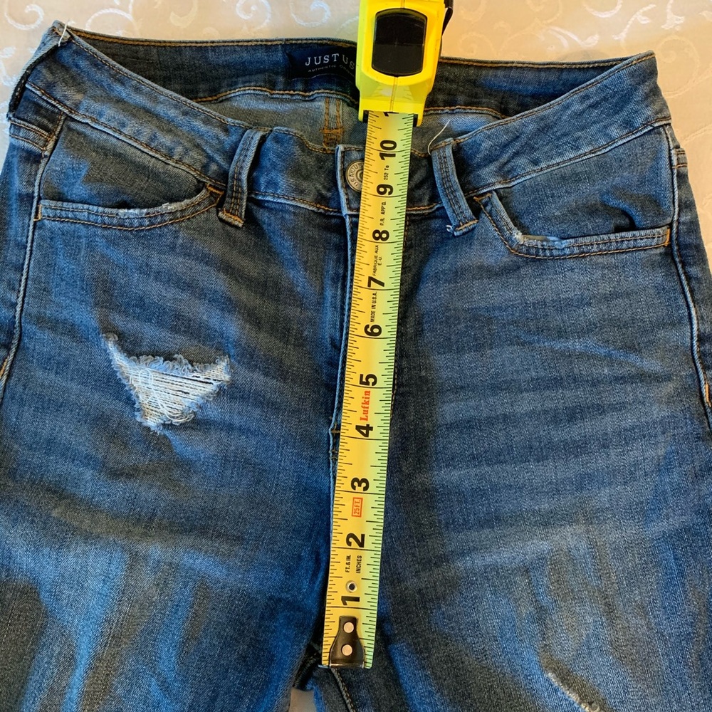 Just USA Distressed Frayed Hem Skinny Ankle Jeans - Picture 11 of 16